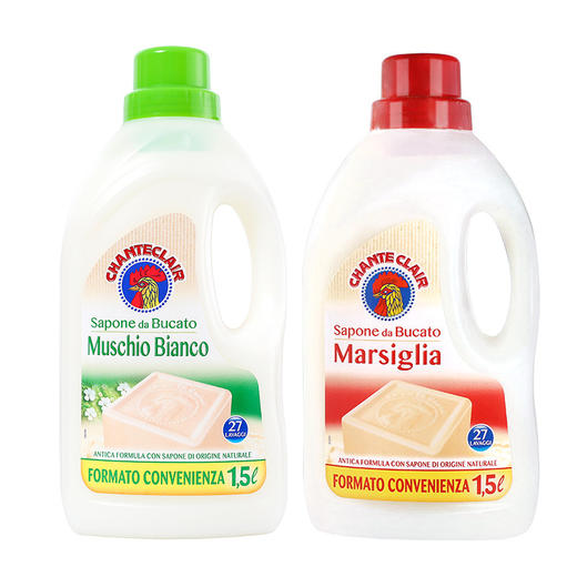 意大利大公鸡管家洗衣液1500ml 皂液配方温和白苔香（白麝香）/马赛香 112366/112390 商品图0