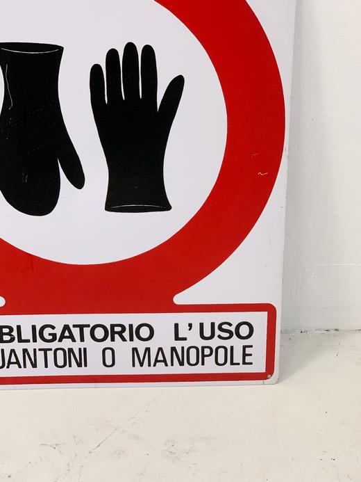 【在仓】意大利1970s中古警示牌 “必须戴手套” 商品图4