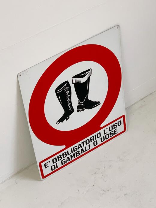 【在仓】意大利1970s中古警示牌 “必须套马靴” 商品图1