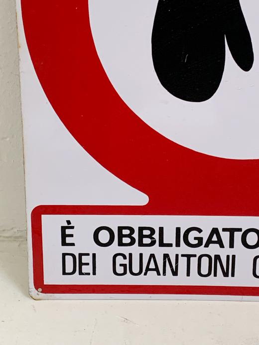 【在仓】意大利1970s中古警示牌 “必须戴手套” 商品图3
