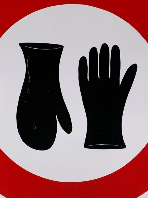 【在仓】意大利1970s中古警示牌 “必须戴手套” 商品图5