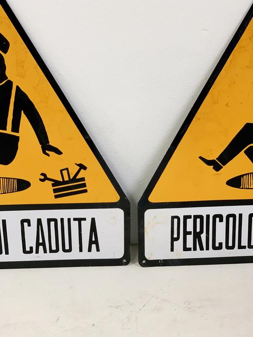 【在仓】意大利1970s中古警示牌 “小心施工” 商品图5
