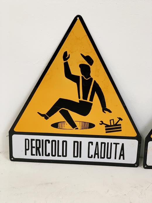 【在仓】意大利1970s中古警示牌 “小心施工” 商品图6