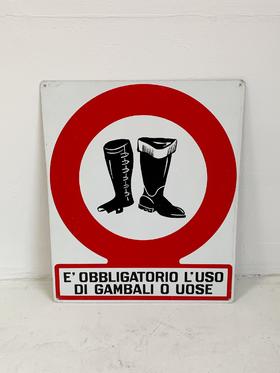【在仓】意大利1970s中古警示牌 “必须套马靴”