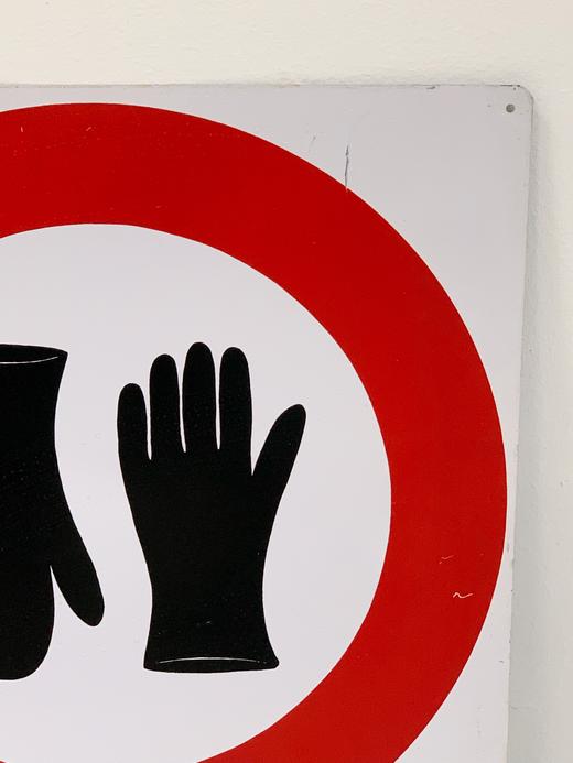 【在仓】意大利1970s中古警示牌 “必须戴手套” 商品图2