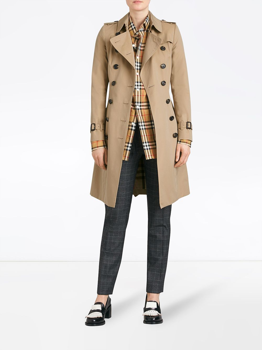 burberry巴宝莉 蜂蜜色切尔西版型长款风衣女士 us0号 肩宽37 胸围80