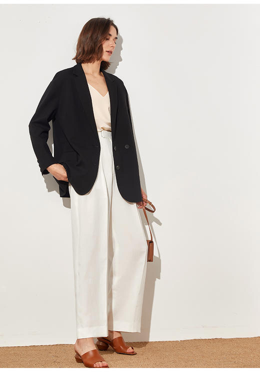 西嘉C+IMPRESS/西嘉露背真丝吊带背心女 黑白内搭桑蚕丝上衣黑色白色 商品图11