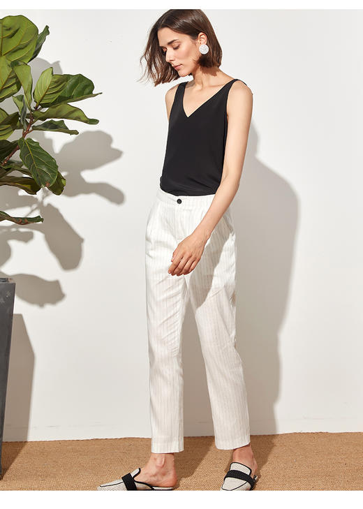 西嘉C+IMPRESS/西嘉露背真丝吊带背心女 黑白内搭桑蚕丝上衣黑色白色 商品图10