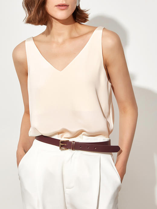 西嘉C+IMPRESS/西嘉露背真丝吊带背心女 黑白内搭桑蚕丝上衣黑色白色 商品图1