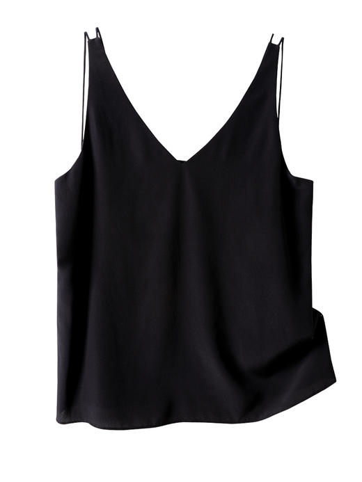 西嘉C+IMPRESS/西嘉露背真丝吊带背心女 黑白内搭桑蚕丝上衣黑色白色 商品图4