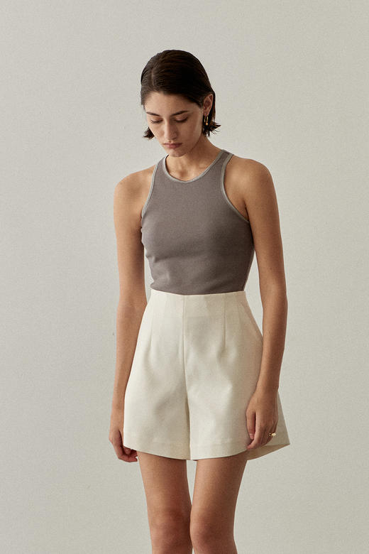 Viktoria Chan | SS2051 Dante Silk Trim Tank [上衣 黑/白/驼/灰] 商品图9