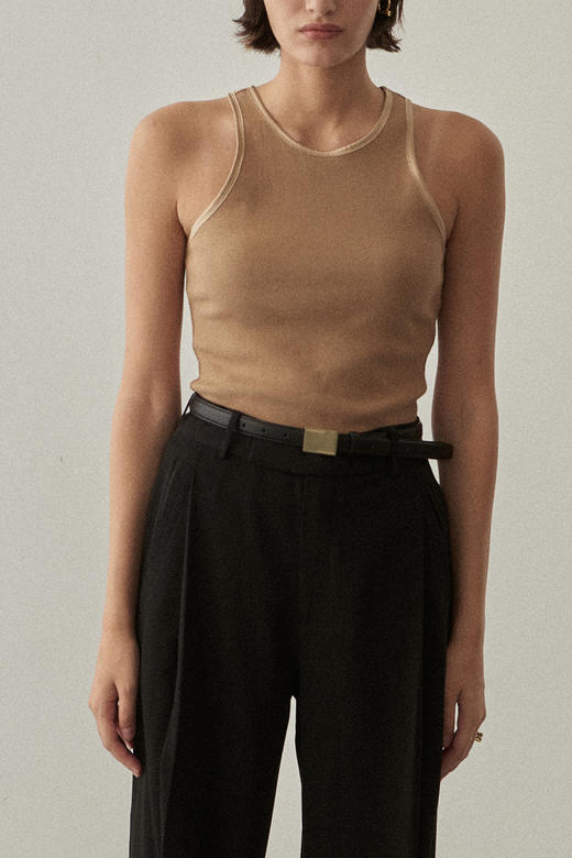 Viktoria Chan | SS2051 Dante Silk Trim Tank [上衣 黑/白/驼/灰] 商品图3