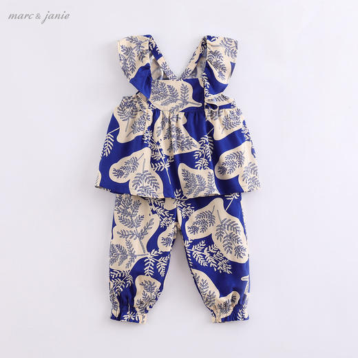 马克珍妮夏装女童薄款吊带荷叶边套装220769 商品图2