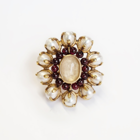 订购6个月到｜Goossens Paris-Perles Baroques-天然水晶 巴洛克珍珠 戒指 ［法国设计师］