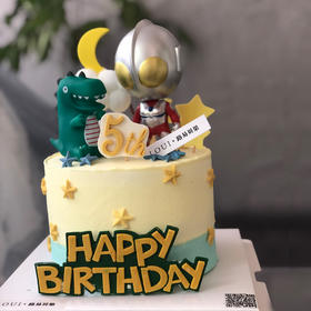 小朋友的奥特曼打小怪兽 蛋糕