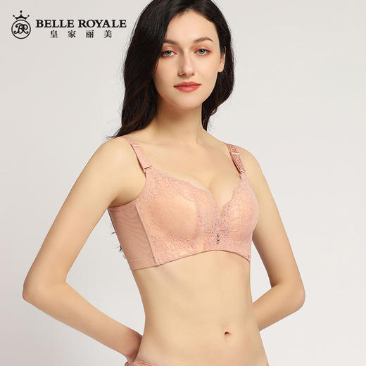 【秒杀品不退不换】皇家丽美小胸超聚拢透气棉无钢圈蕾丝调整型美背文胸WW912-3A 商品图3