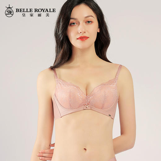 皇家丽美轻软透气纯色蕾丝小胸聚拢文胸记忆钛圈WJ905-3 商品图0