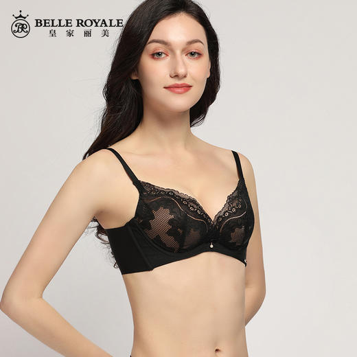 皇家丽美轻软透气纯色蕾丝小胸聚拢文胸记忆钛圈WJ905-3 商品图1