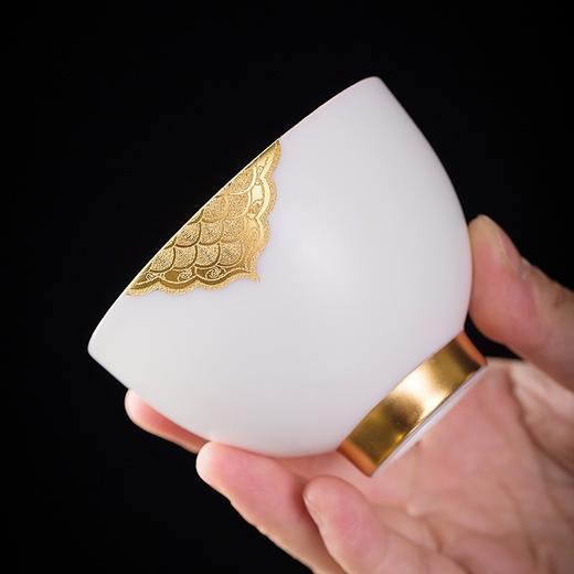 林玉山《鸡心杯海浪纹140ml》纯手工24K纯金鎏金主人杯茶盏 商品图1