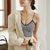 【买1送1】赫本风复古千鸟格吊带背心，女夏外穿大u型美背文胸内衣【223-1】 商品缩略图3