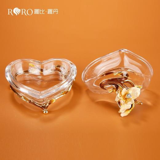 罗比罗丹心形珐琅首饰盒迷你带盖收纳盒 高档水晶进口珐琅彩工艺 商品图4