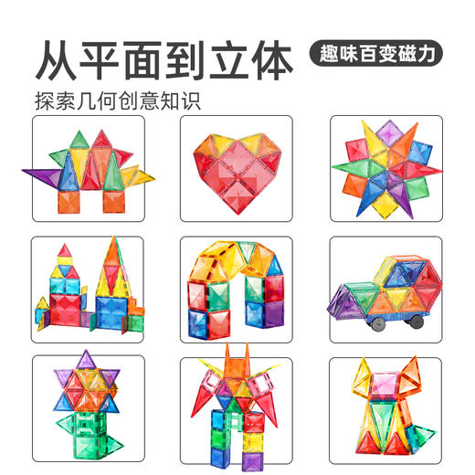 【丸丫专属】mideer弥鹿儿童磁力片彩窗积木男女孩拼图益智拼装启蒙礼物玩具 商品图2