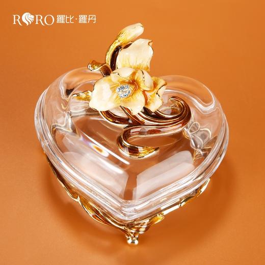 罗比罗丹心形珐琅首饰盒迷你带盖收纳盒 高档水晶进口珐琅彩工艺 商品图3