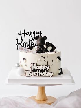 定制款蛋糕 - 黑白小熊