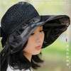 【热卖】黑胶半空顶防晒渔夫帽，可扎马尾草编遮阳帽，后空顶大帽檐遮脸防晒帽【223-6】 商品缩略图7