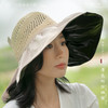【热卖】黑胶半空顶防晒渔夫帽，可扎马尾草编遮阳帽，后空顶大帽檐遮脸防晒帽【223-6】 商品缩略图6
