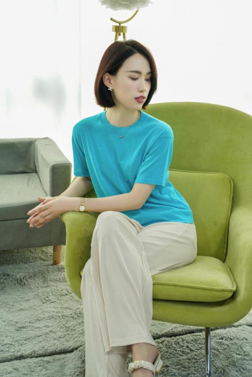 臣禾 【醋酸针织T恤】 圆领短袖上衣S211090722 商品图14