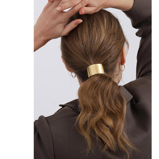 Oflye潮流饰品 金属扎头发皮筋女扎马尾重工头绳网红发圈简约ins风气质韩国发饰 商品图2