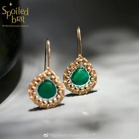 SpoiledBrat Jewelry 绿玉髓水滴形耳环