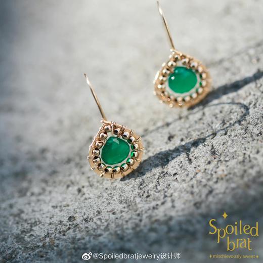SpoiledBrat Jewelry 绿玉髓水滴形耳环 商品图3