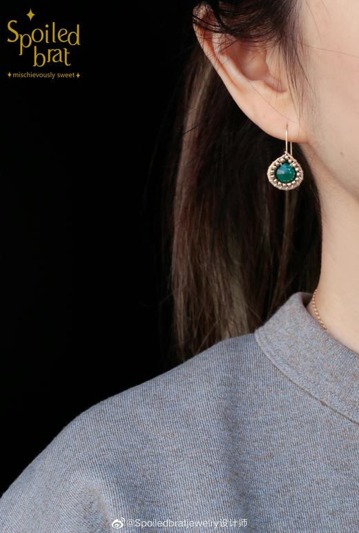 SpoiledBrat Jewelry 绿玉髓水滴形耳环 商品图2