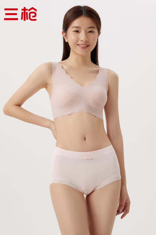 Threegun三枪(旗下百利安品牌)蕾丝波芽背心式文胸-L42203N11 商品图5