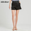 oldcolour夏季商场同款纯色休闲大口袋带腰带短裤女N21071153 商品缩略图0