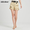 oldcolour夏季商场同款纯色休闲大口袋带腰带短裤女N21071153 商品缩略图1