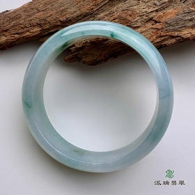 派瑞翡翠 翡翠手镯 糯种 飘花