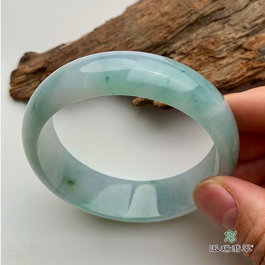 派瑞翡翠 翡翠手镯 糯种 飘花 商品图3