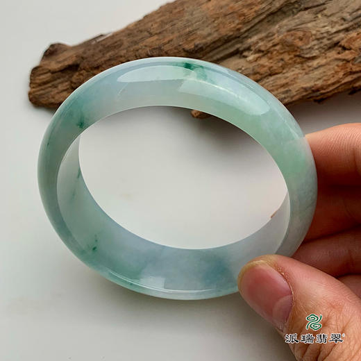 派瑞翡翠 翡翠手镯 糯种 飘花 商品图1
