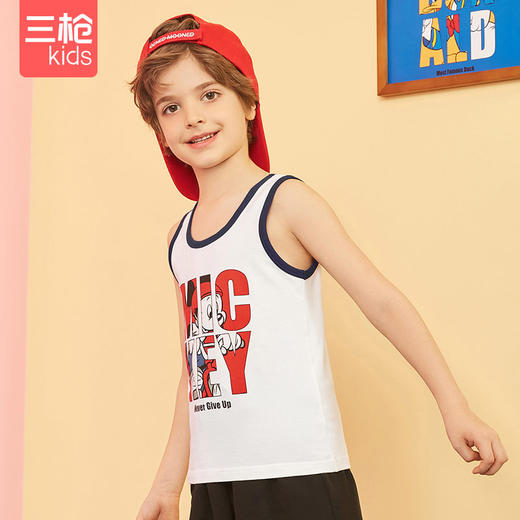 Threegun三枪 【舒肤弹力棉】男童打底儿童背心（两枚装）-3D039A011 商品图1
