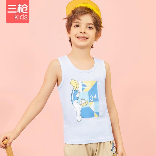 Threegun三枪 【舒肤弹力棉】男童打底儿童背心（两枚装）-3D039A011 商品图6