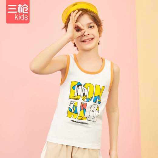 Threegun三枪 【舒肤弹力棉】男童打底儿童背心（两枚装）-3D039A011 商品图5