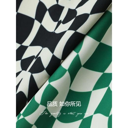 【限时秒杀】COCOBELLA时尚棋盘格高腰连衣裙女通勤OL长袖垂感衬衫裙FR518 商品图3