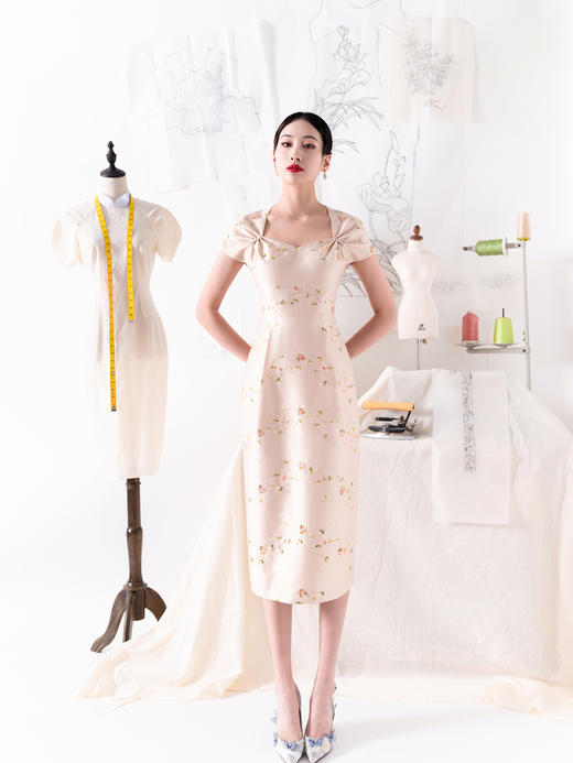 荷言HEYEN 芙蓉为裳 刺绣手工旗袍 商品图1