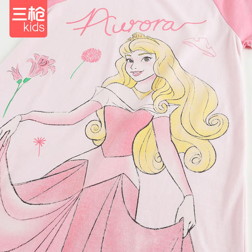Threegun三枪 【舒肤薄棉】女童圆领短袖儿童睡裙家居裙-7D103A011 商品图3