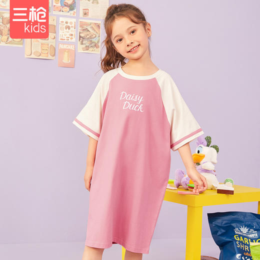 Threegun三枪 【水柔棉】女童圆领短袖儿童睡裙家居裙-7D101A011 商品图7
