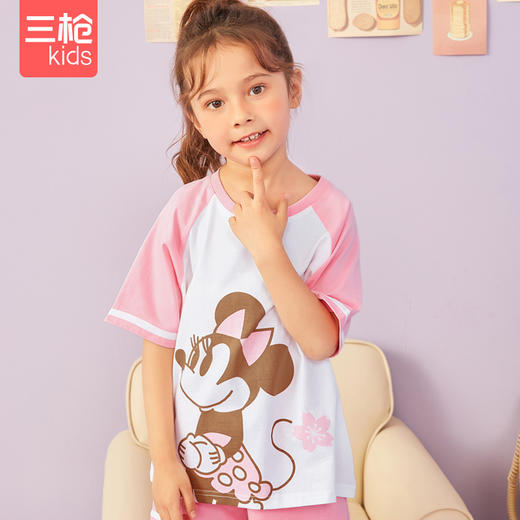 Threegun三枪 【水柔棉】少儿圆领插肩短袖短裤家居服儿童家居服睡衣-8D143D011 商品图8