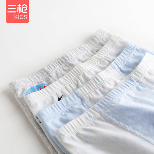 Threegun三枪 【舒肤弹力棉】男童平角短裤四角儿童内裤（4条装）-5D075B011 商品图9